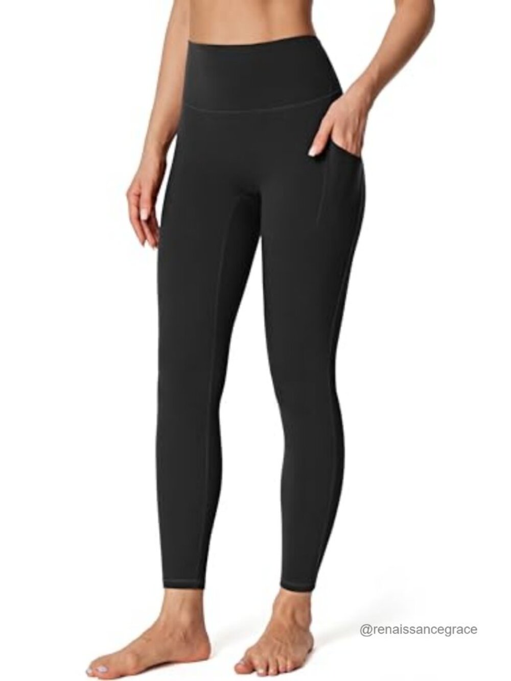 Buttery Soft No Front Seam Leggings High Waisted Tummy Control Pockets Yoga